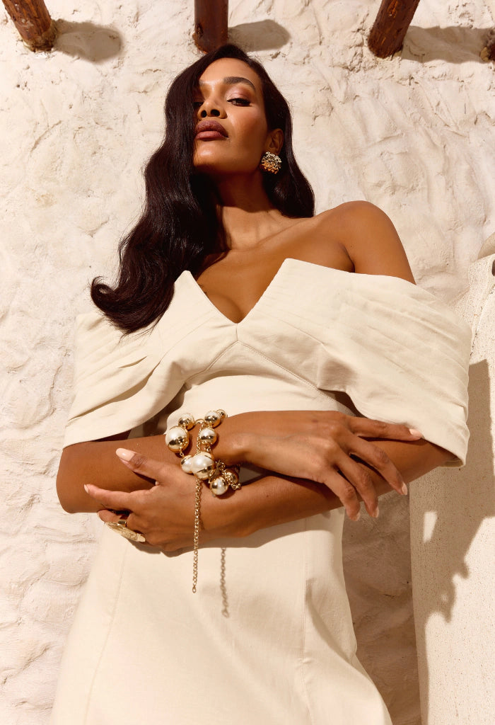Ivory Grace Midi Dress