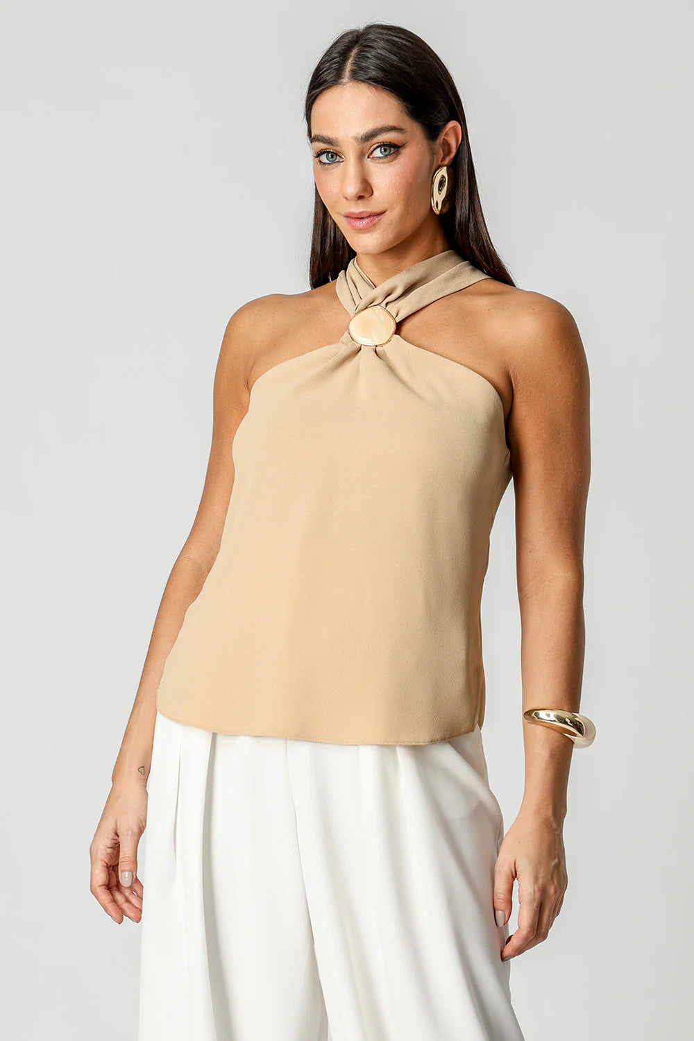Blouse with Marble Buckle