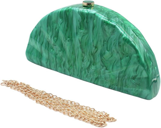 Acrylic Fan Shell Clutch Purse Elegant