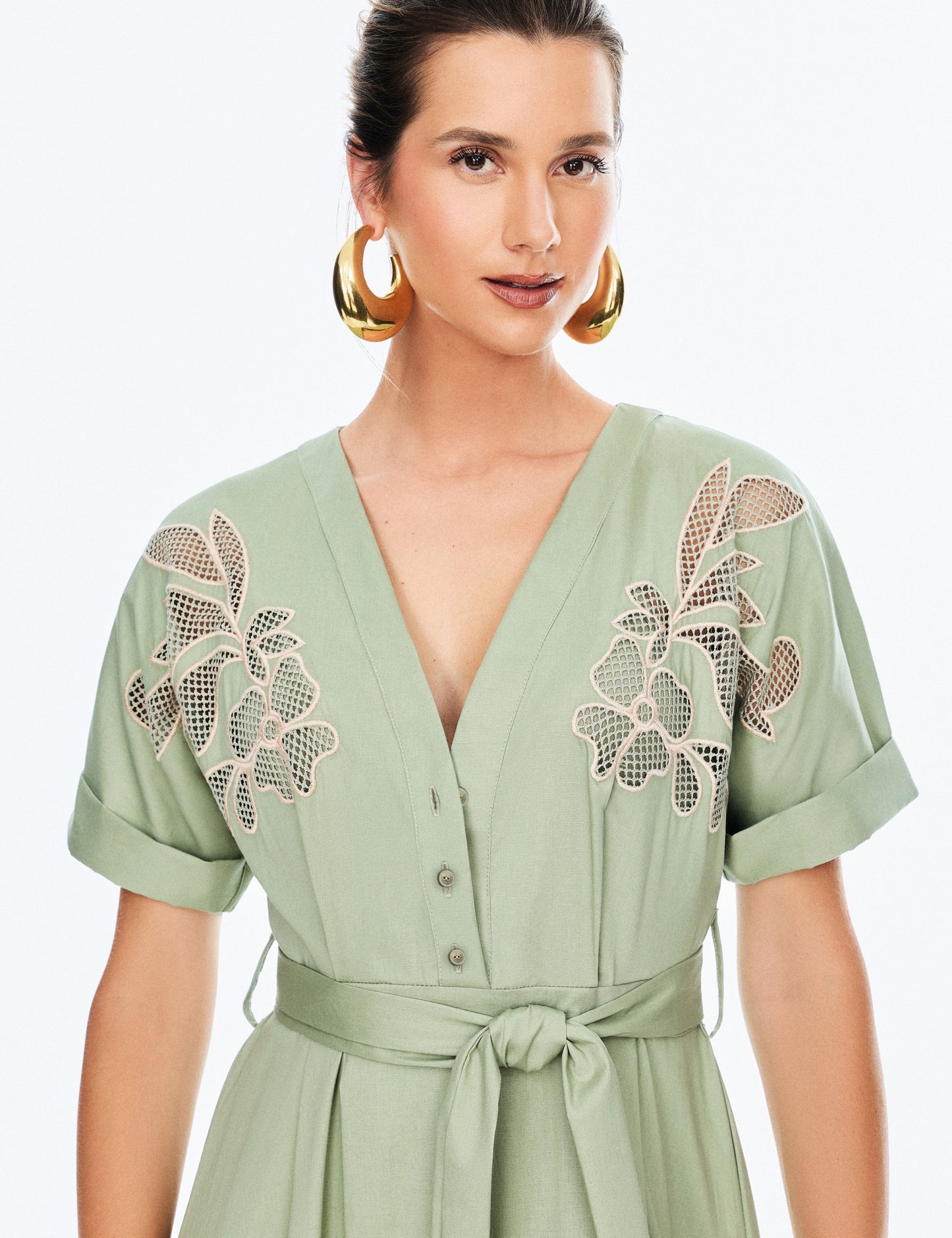 Carmen Embroidered Midi Dress