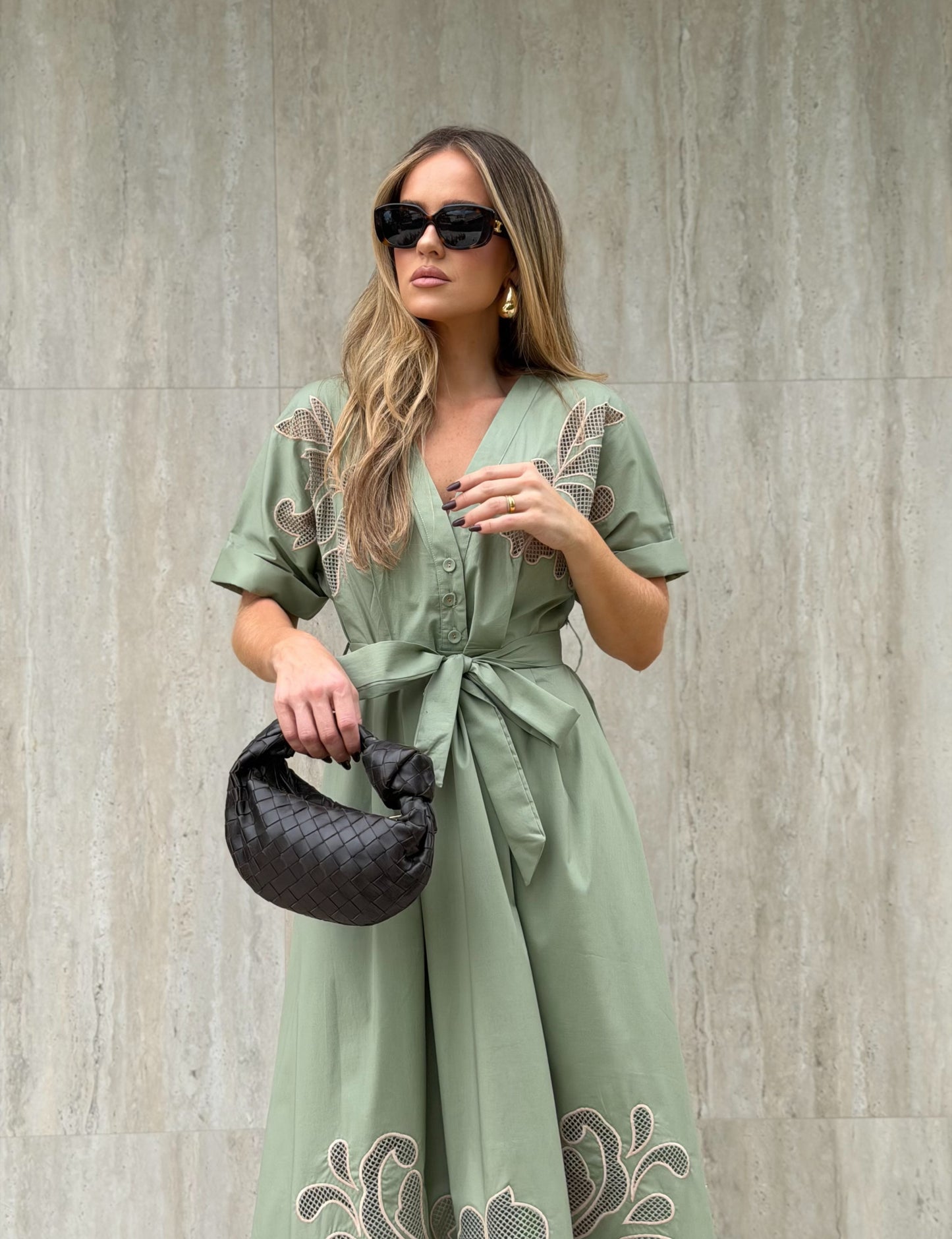 Carmen Embroidered Midi Dress