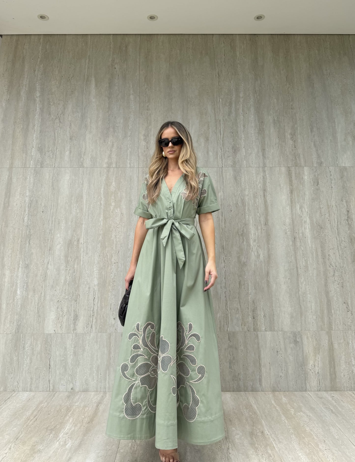 Carmen Embroidered Midi Dress