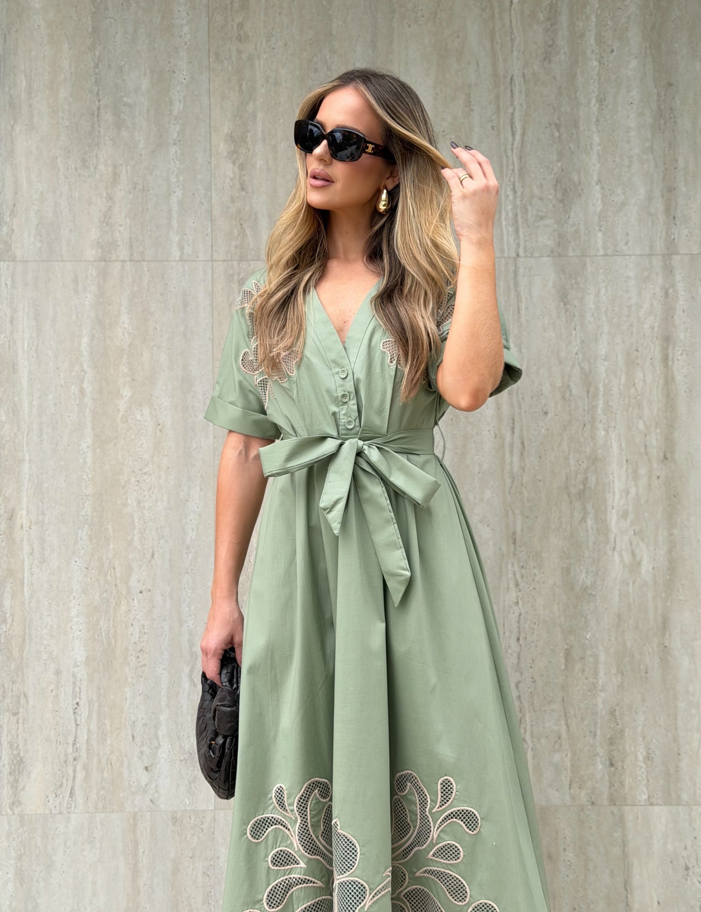 Carmen Embroidered Midi Dress