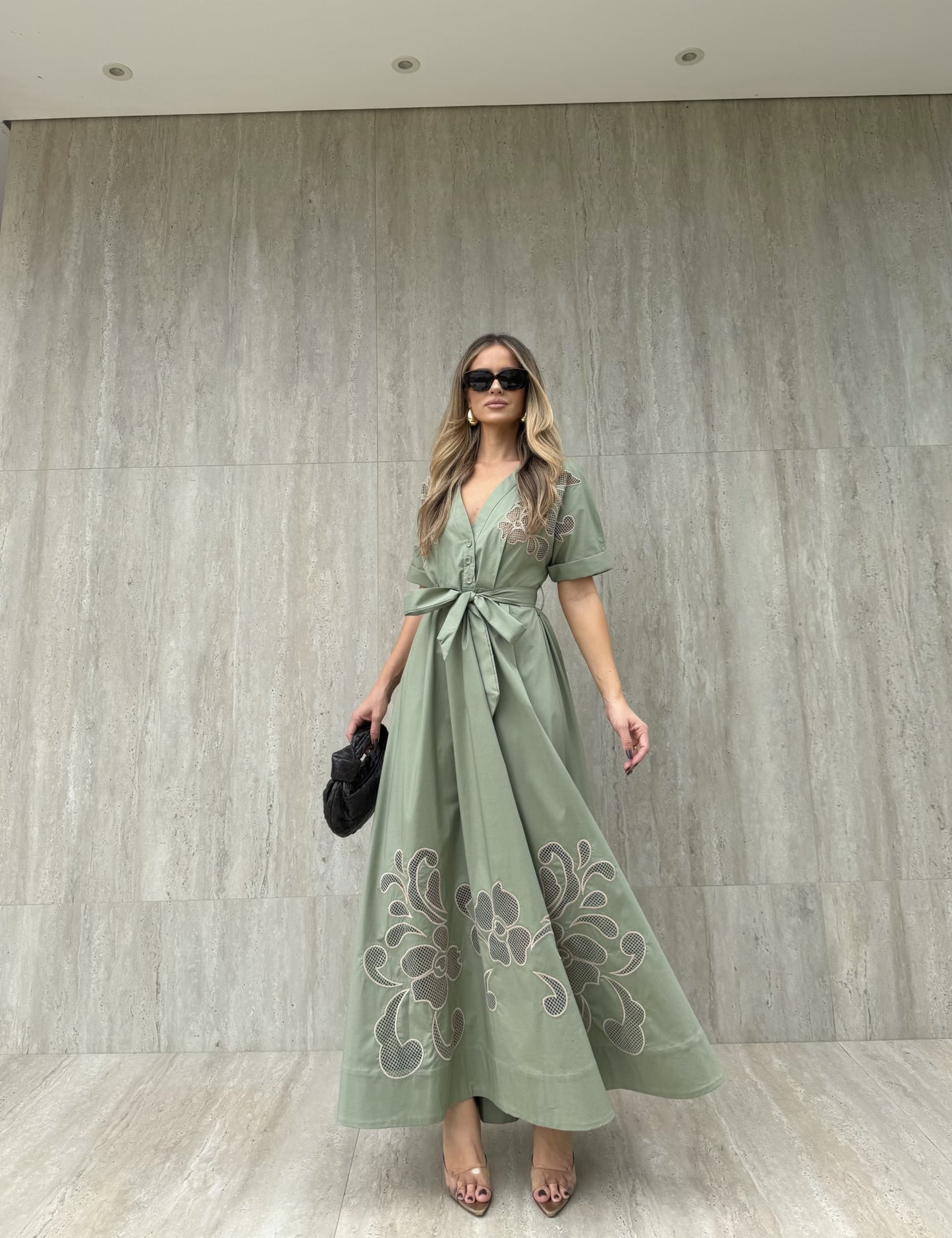 Carmen Embroidered Midi Dress