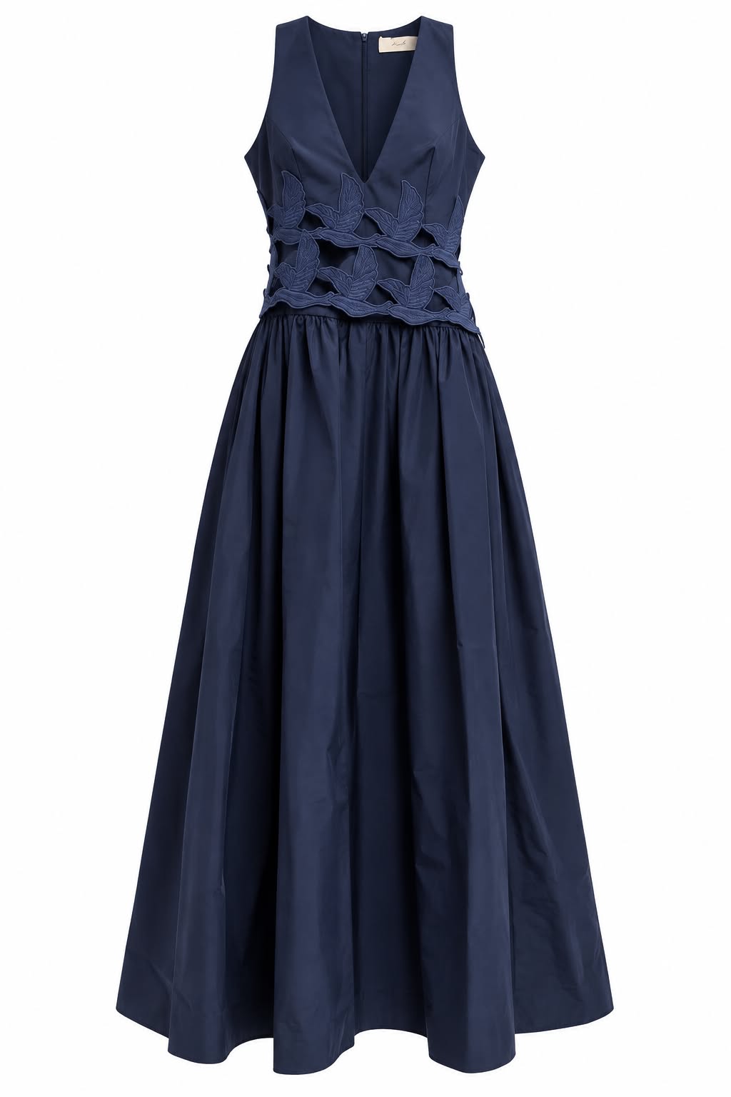 Embroidered Transverse Cutout Maxi Dress