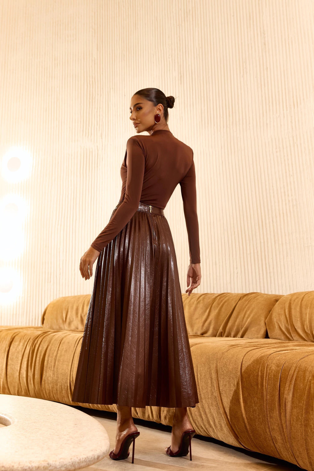 Valencia Shine Midi Skirt