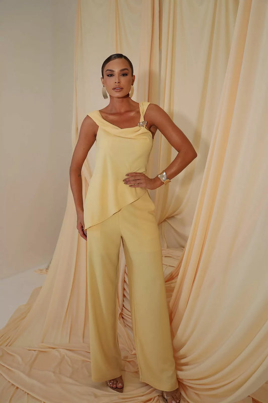 Asymmetrical Wide-Leg Pants Set