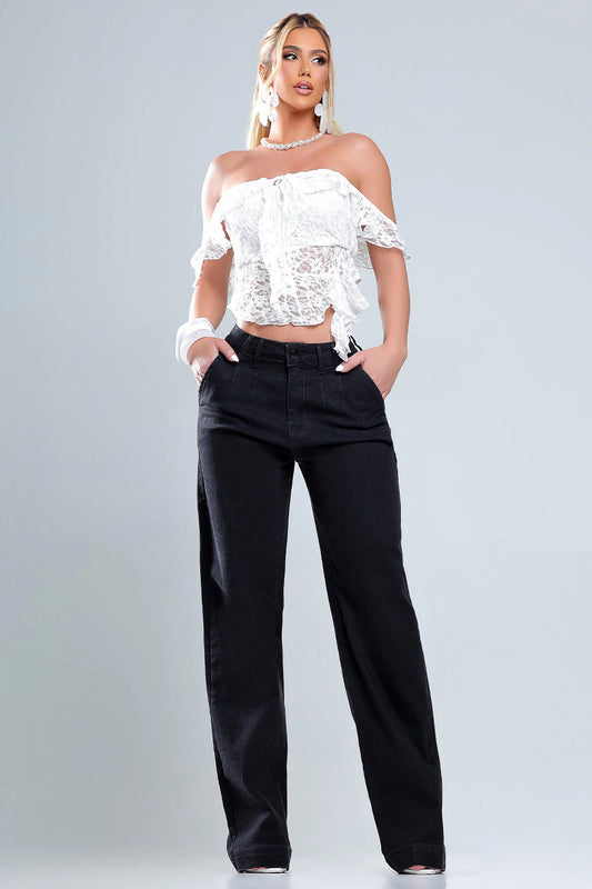 Wide Leg Front Pleats