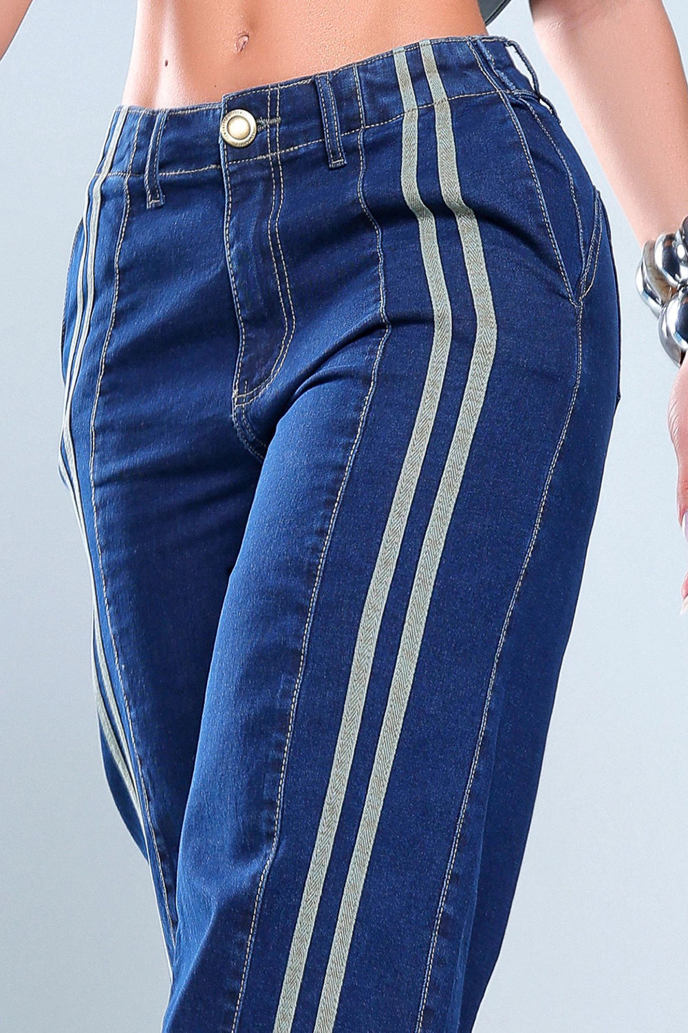 Wide Leg Pants with Side Stripes