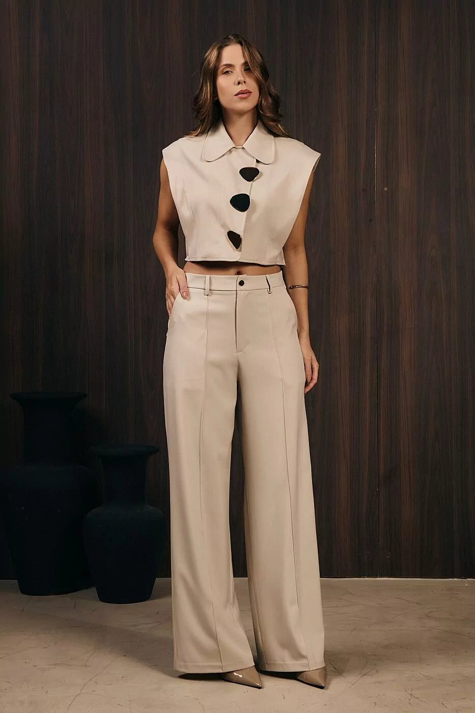 Signature Brooch Pant Set