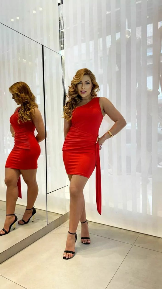 Camille One-Shoulder Draped Dress