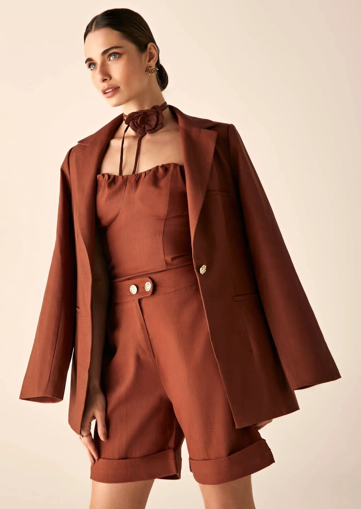 Oversized Linen Tailored Blazer