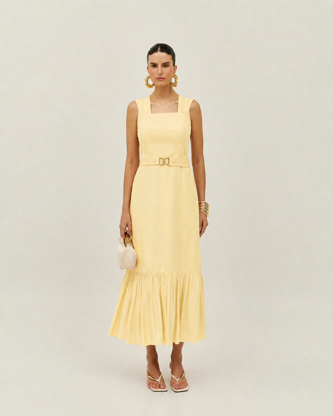 Capri Linen Blend Midi Dress