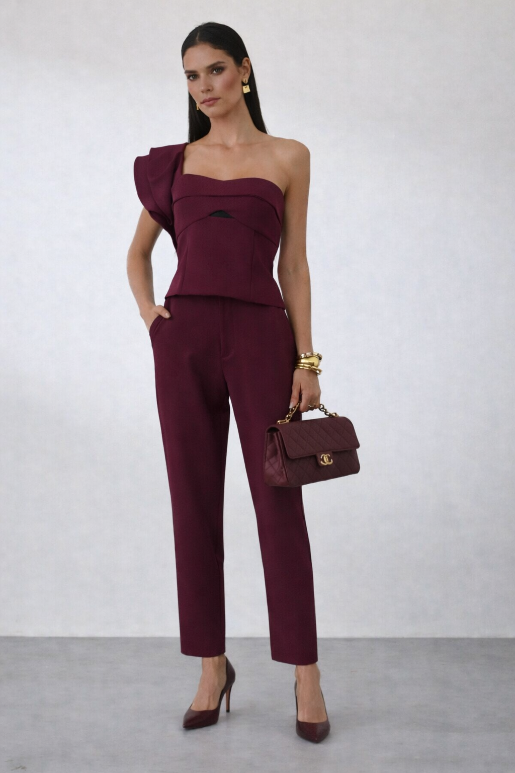 Velvet Plum Pants Set