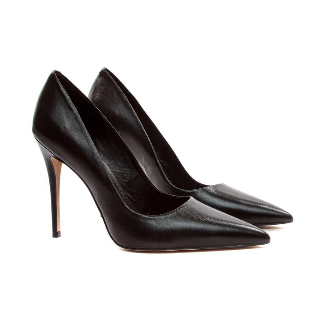 Leather High-Heel Pump