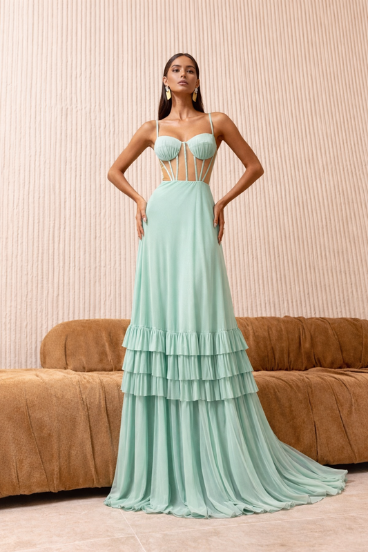 Amara Romantic Tulle Long  Dress
