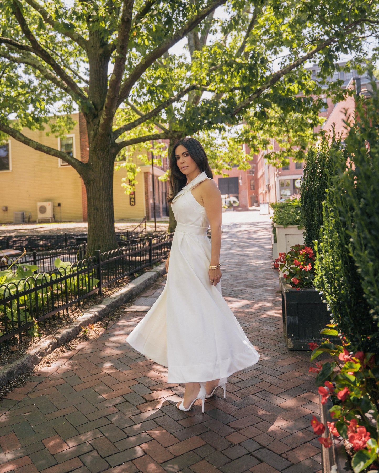 Maison Bow Midi Dress