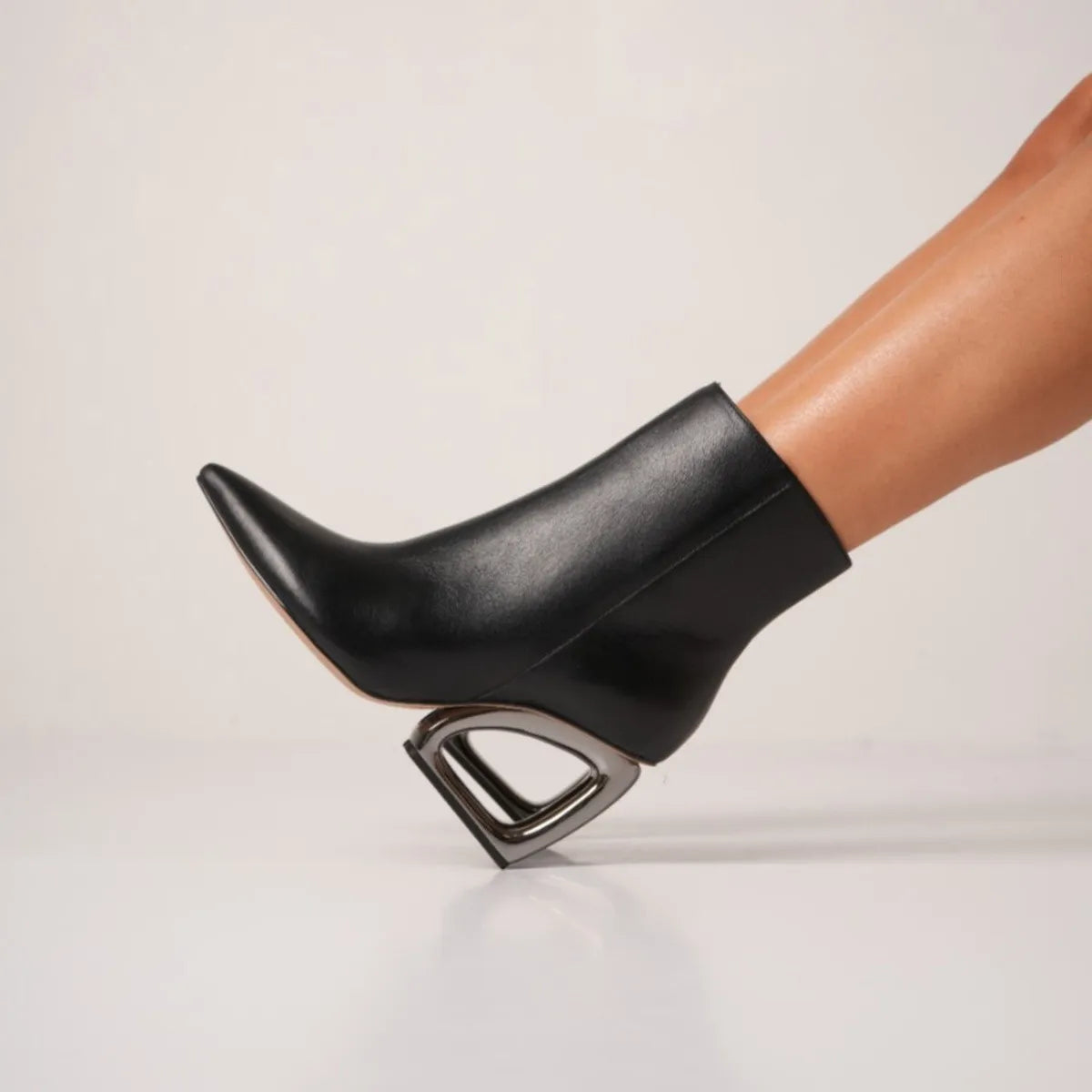 Geometric Cut-Out Heel Boot