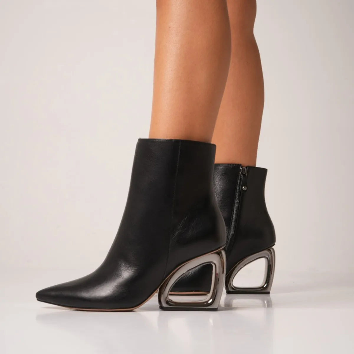 Geometric Cut-Out Heel Boot