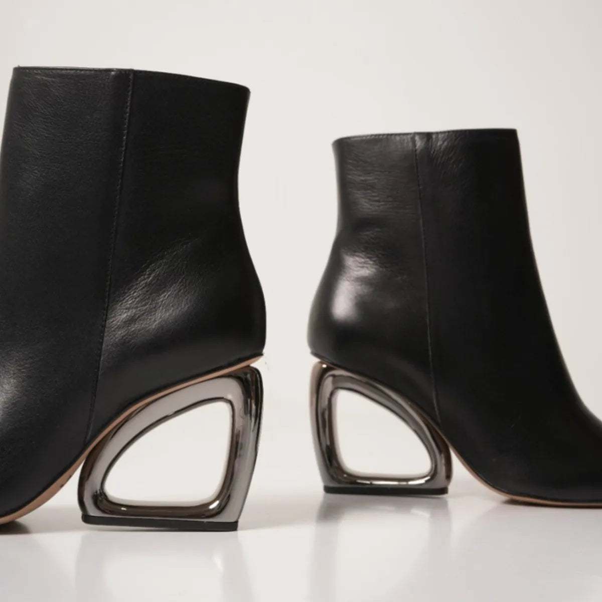 Geometric Cut-Out Heel Boot