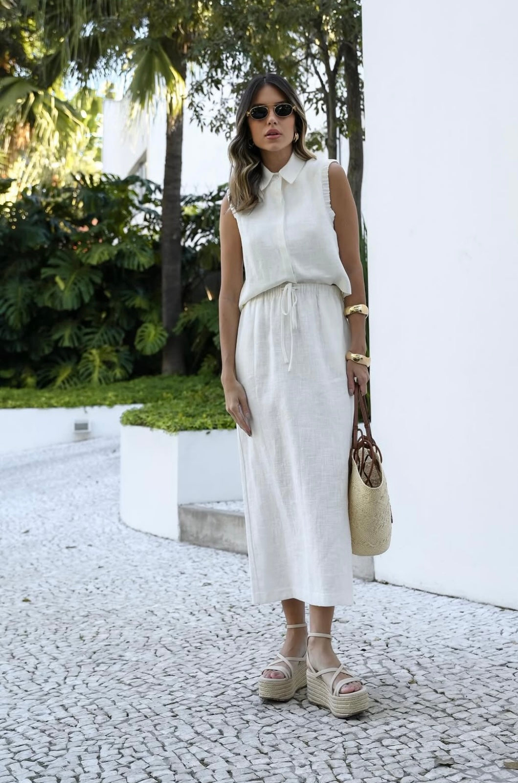 Vest Cava Skirt Set