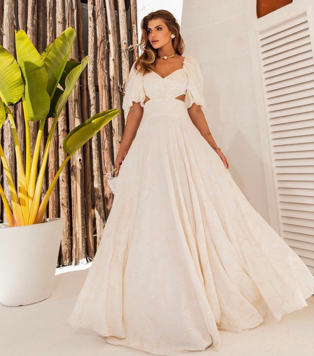 Embroidered Maxi Long Dress