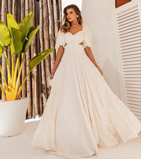 Embroidered Maxi Long Dress