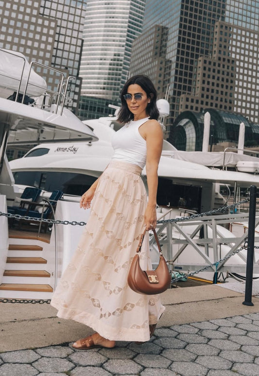 Embroidered Midi Skirt