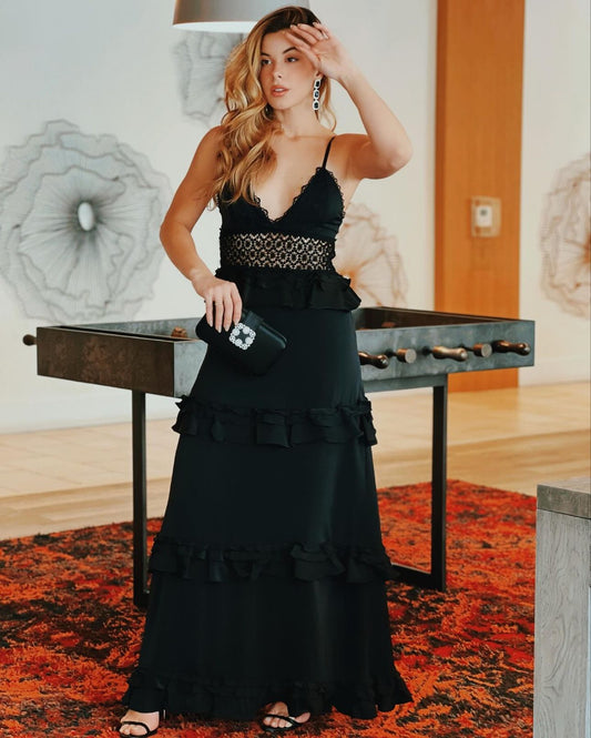 Camelia Crepe Long Dress