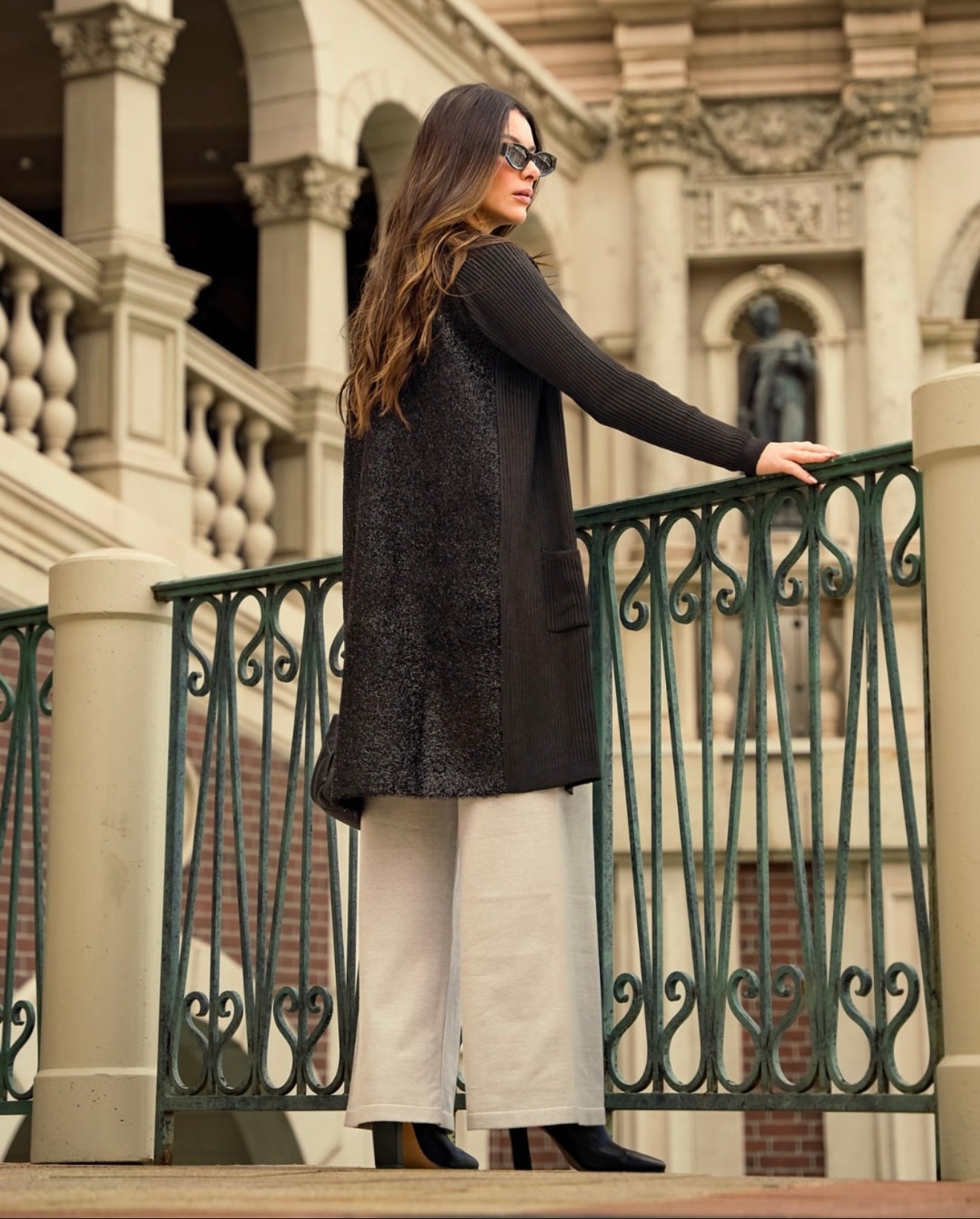 Ribbed Knit Maxi  Jacket
