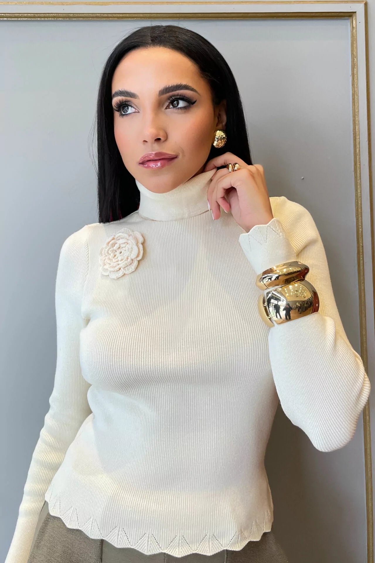 Flower Detail Sweater