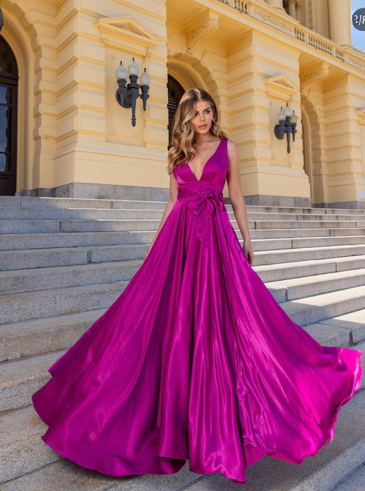 Satin Tape Long Dress