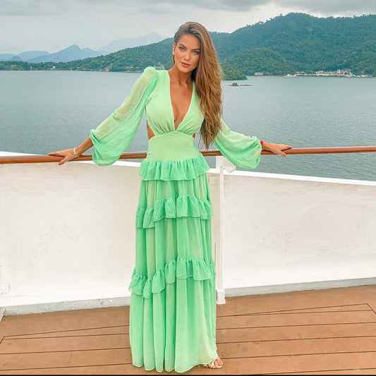Maxi Dress with Ruffle Details