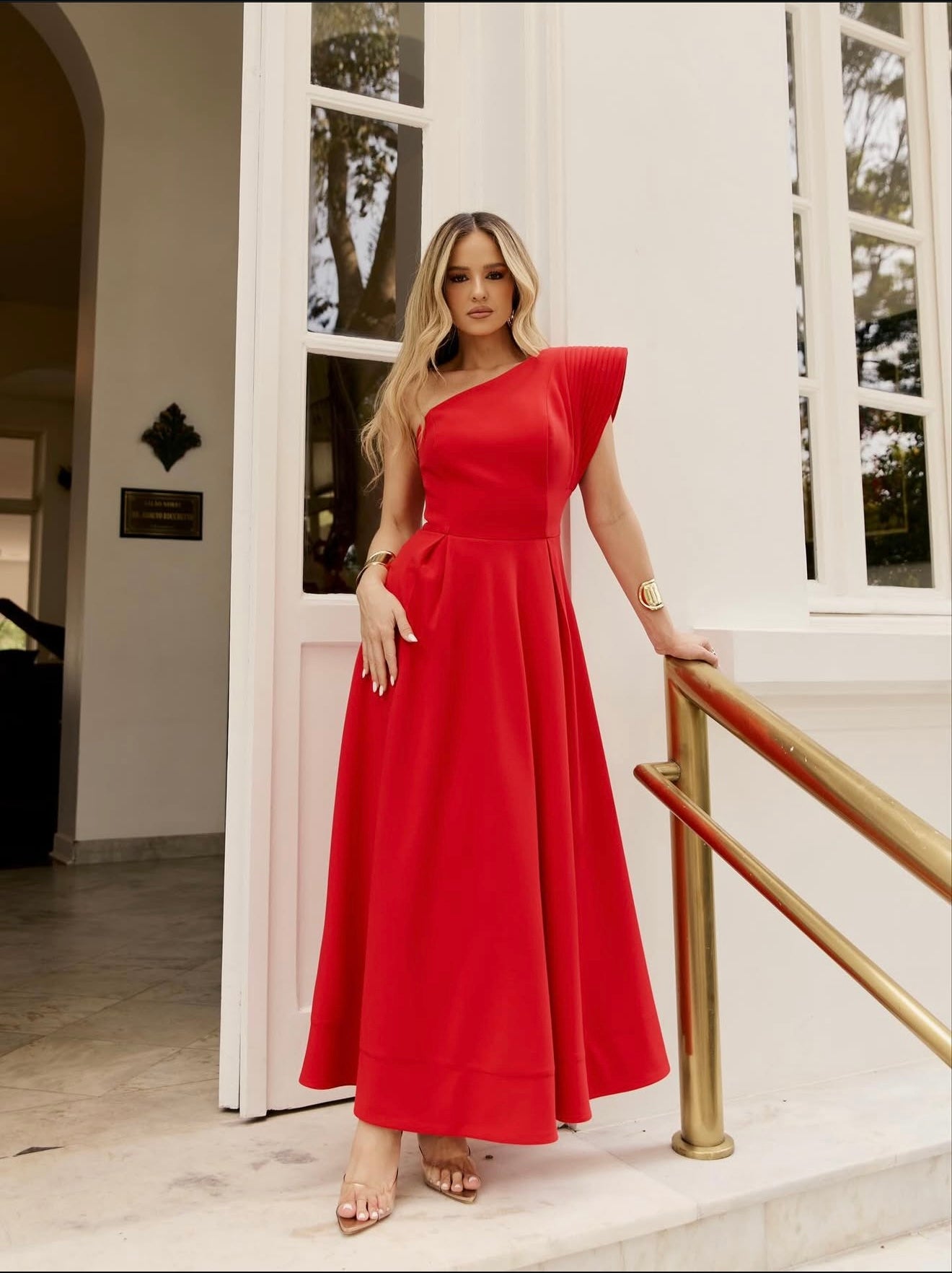 One-Shoulder Midi Dress