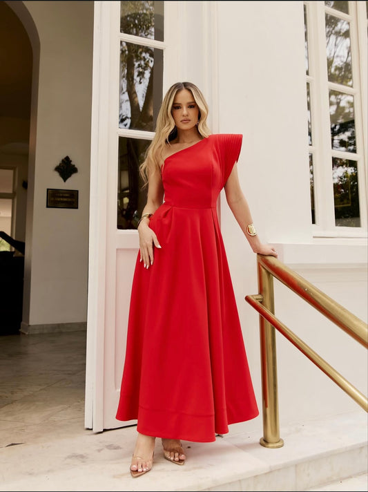 One-Shoulder Midi Dress