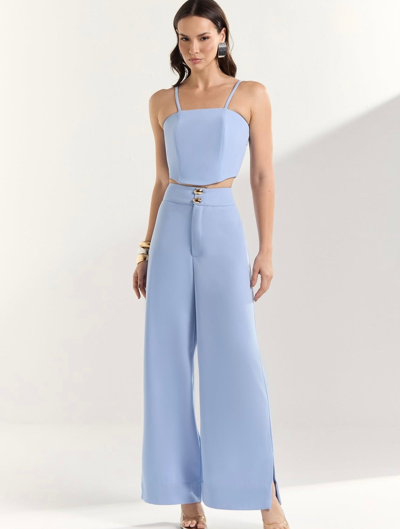 Golden Double-Button Pants
