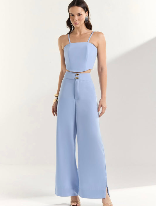 Golden Double-Button Pants