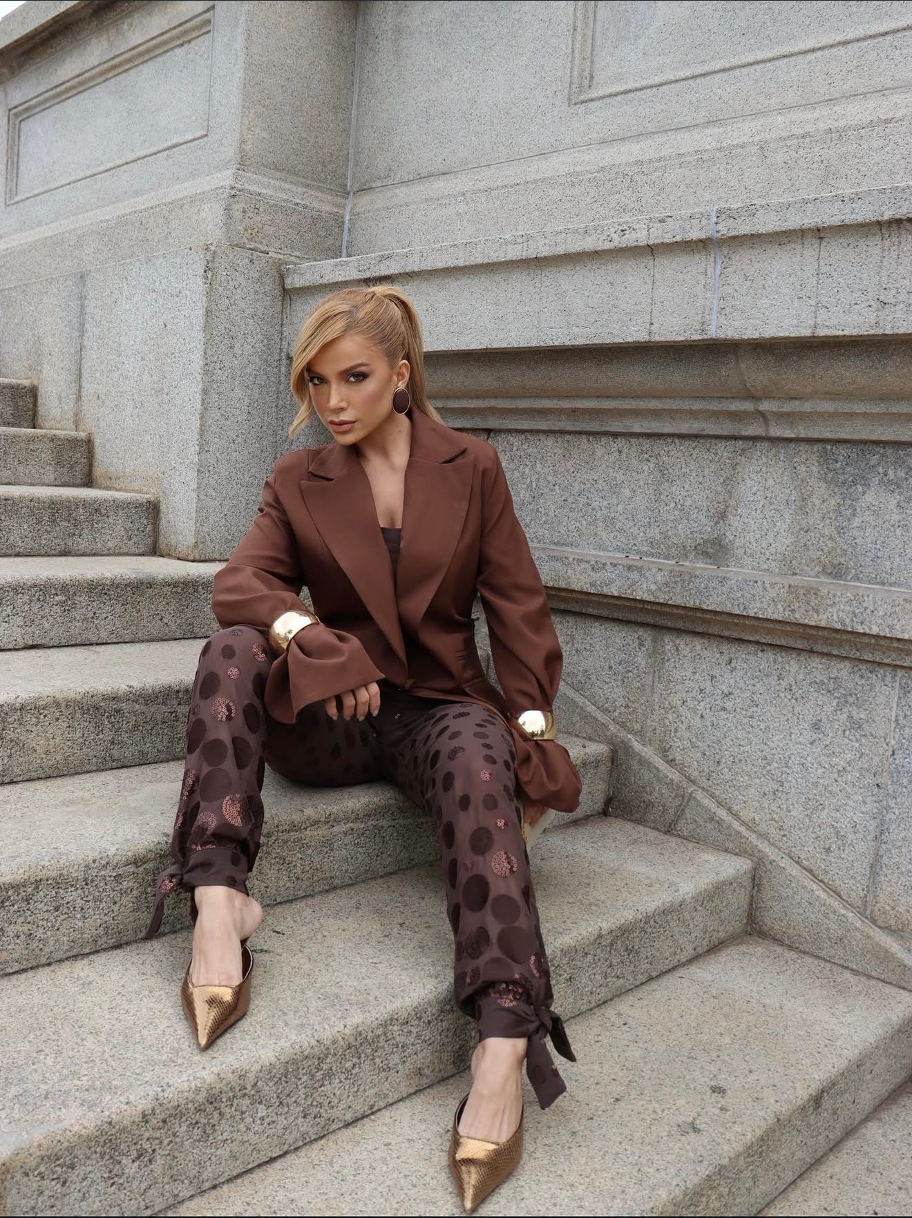 Serena Flare-Sleeve Blazer