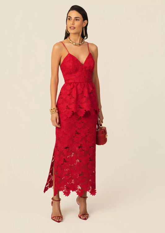 Aruba Peplum Midi Dress