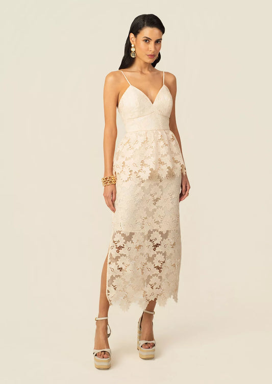 Aruba Peplum Midi Dress