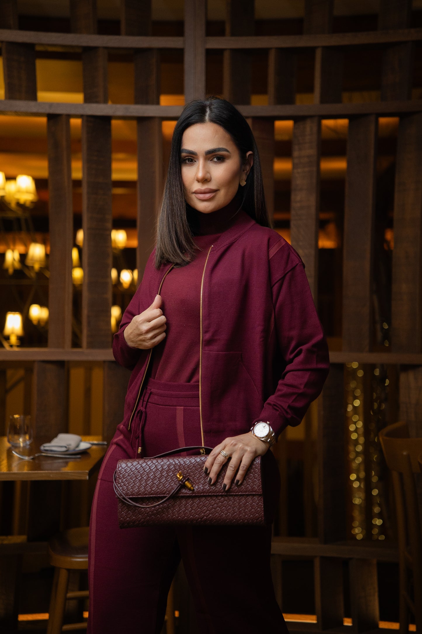 Cozy Zip-Front Knit Sweatsuit