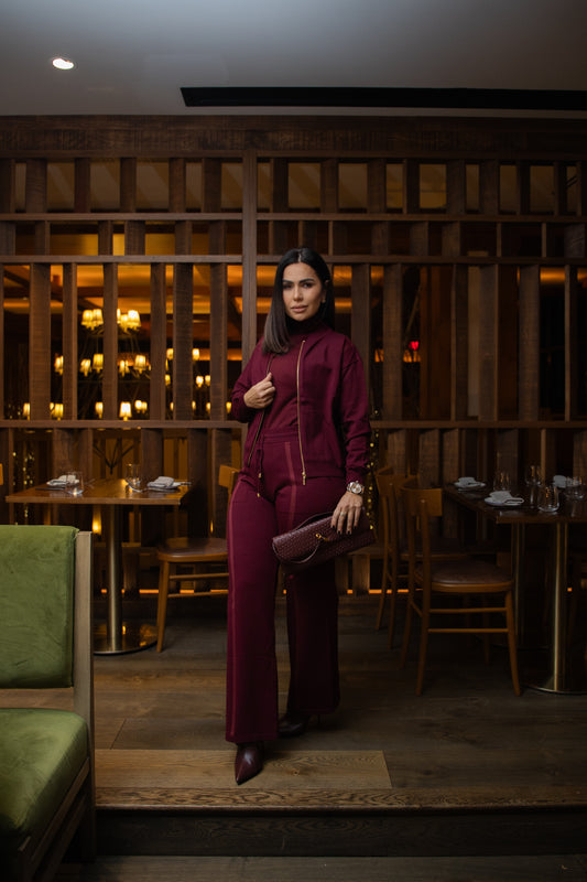 Cozy Zip-Front Knit Sweatsuit