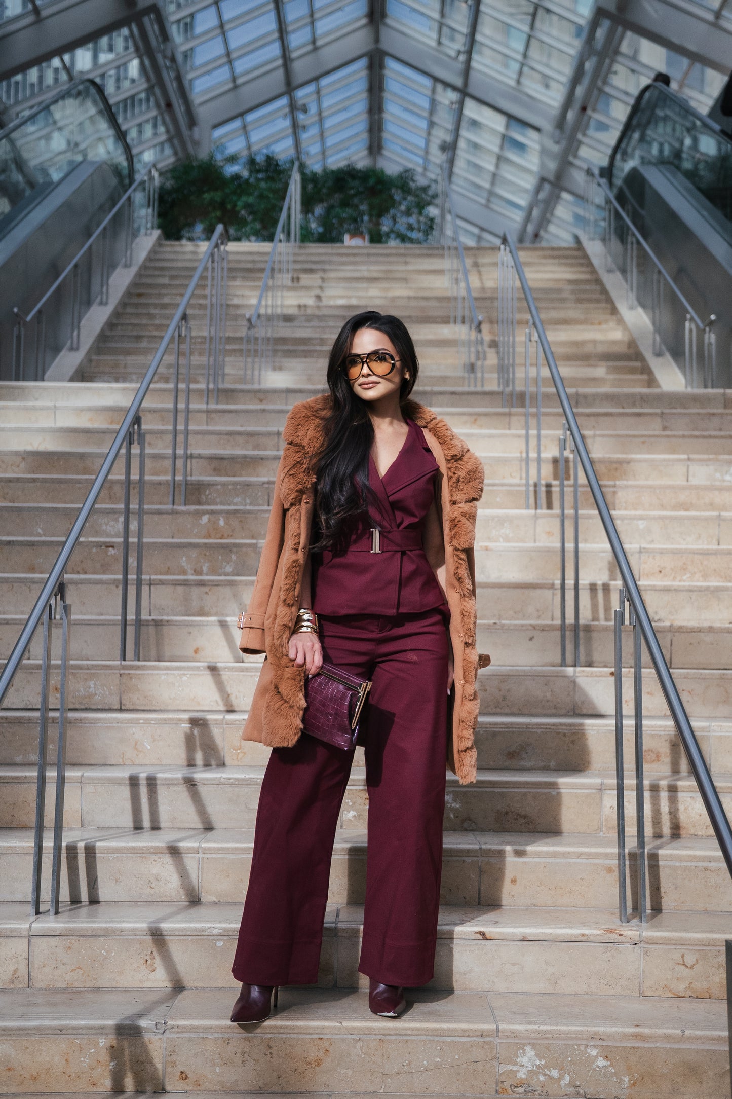 Tailored Sleeveless Set with Belt