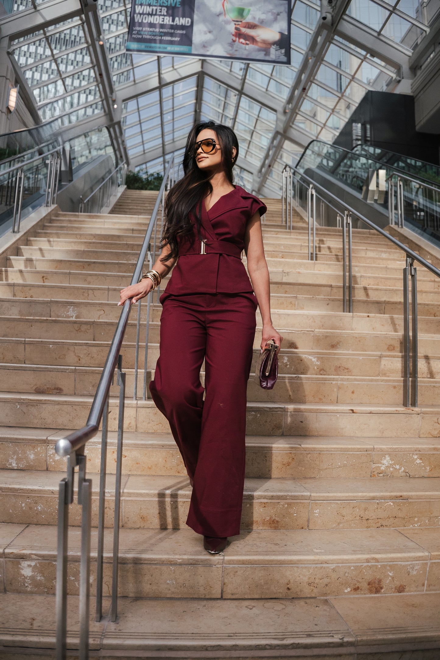 Tailored Sleeveless Set with Belt