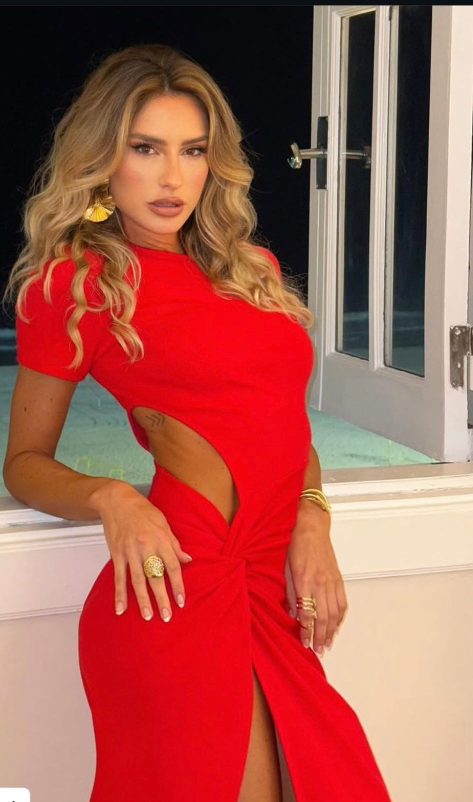 Twister Front Midi Dress