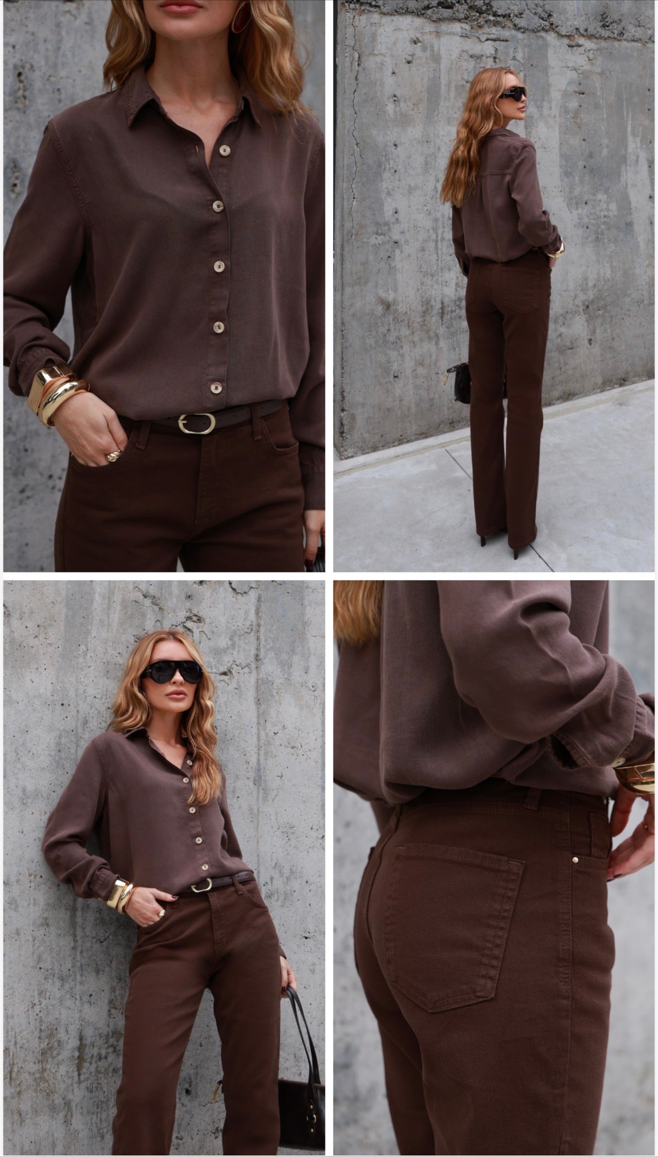 Brown Aura Pants Jeans
