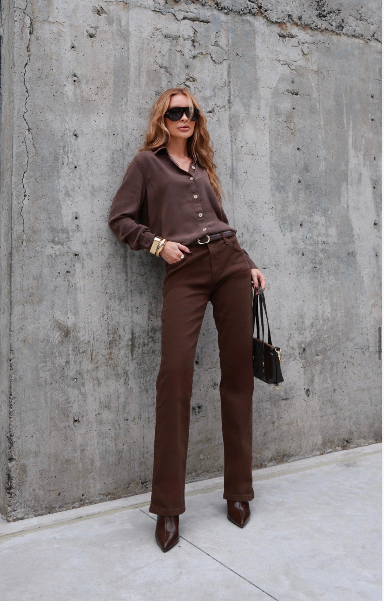 Brown Aura Pants Jeans