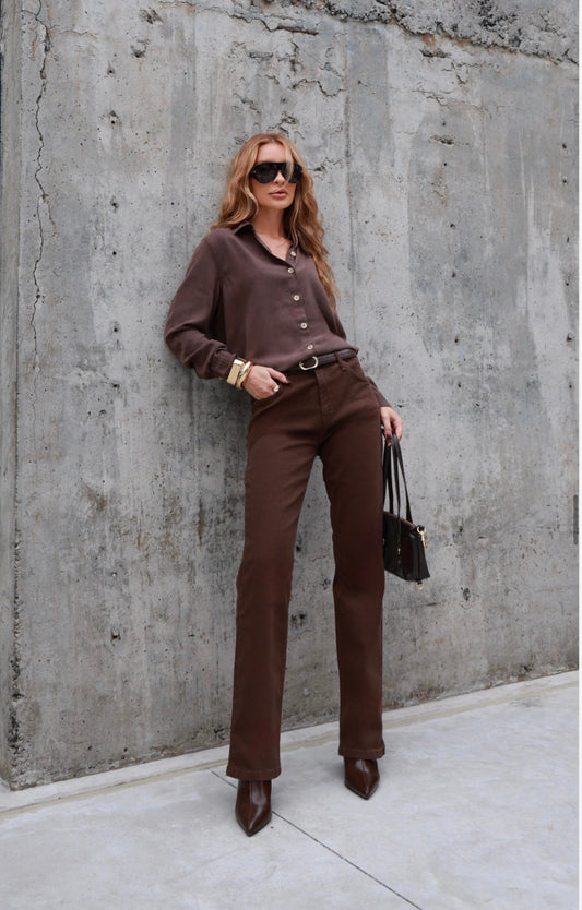 Brown Aura Pants Jeans