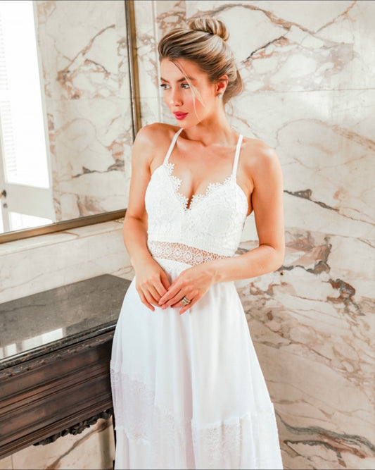 Adjustable Strap Long Dress