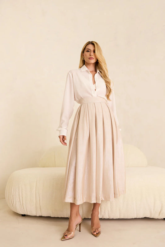 Glow Pleated Midi Skirt